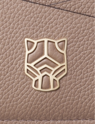 Cartier Womens Beige Panthère Graphique De  Leather Card Holder In Beige
