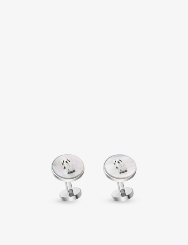 Double C de Cartier Sterling-Silver and Mother-Of-Pearl Cufflinks