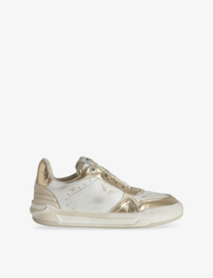 ZADIG & VOLTAIRE WOMENS FLASH WINGS VINTAGE LOW-TOP LEATHER TRAINERS EUR 40 / 7 UK 