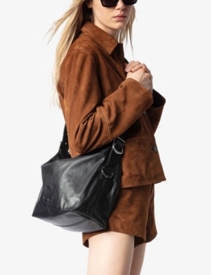 Zadig & Voltaire Womens Black Jane Leather Shoulder Bag In Black