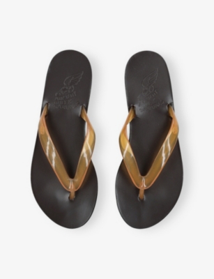 Ancient Greek Sandals Womens Brown Saionara Leather And Jelly Sandals Eur 41 / 8 Uk