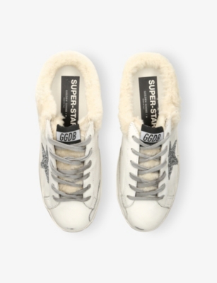GOLDEN GOOSE: Superstar Sabot 10224 leather and shearling trainers