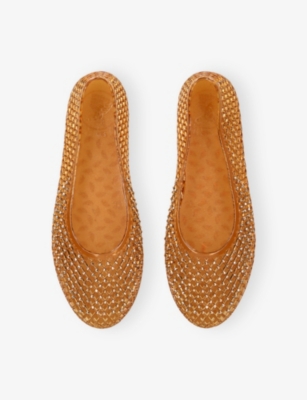 ANCIENT GREEK SANDALS: Iro Crystal-Embellished PVC Ballet Flats