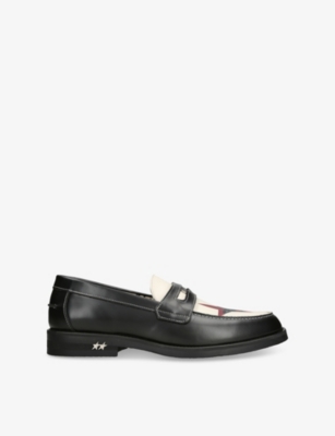 DUKE & DEXTER: Wild Horse-Print Leather Loafers