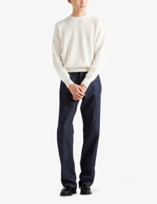 PRADA: Crewneck Ribbed Cotton Jumper