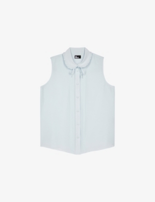THE KOOPLES WOMENS THE KOOPLES TIE-NECK COLLARED SILK SHIRT 
