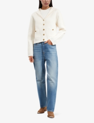 THE KOOPLES: Wide-Collar Pocket-Front Cotton and Wool-Blend Knitted Cardigan