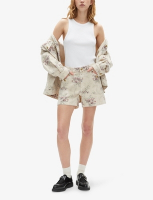 THE KOOPLES: 'Antik Flowers' Print Cotton Shorts