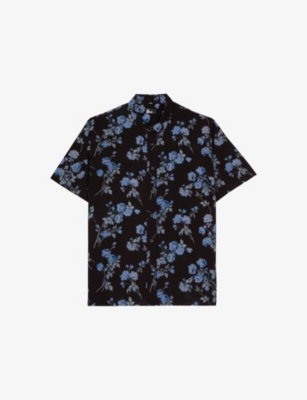 THE KOOPLES: Floral-Print Short-Sleeve Woven Shirt