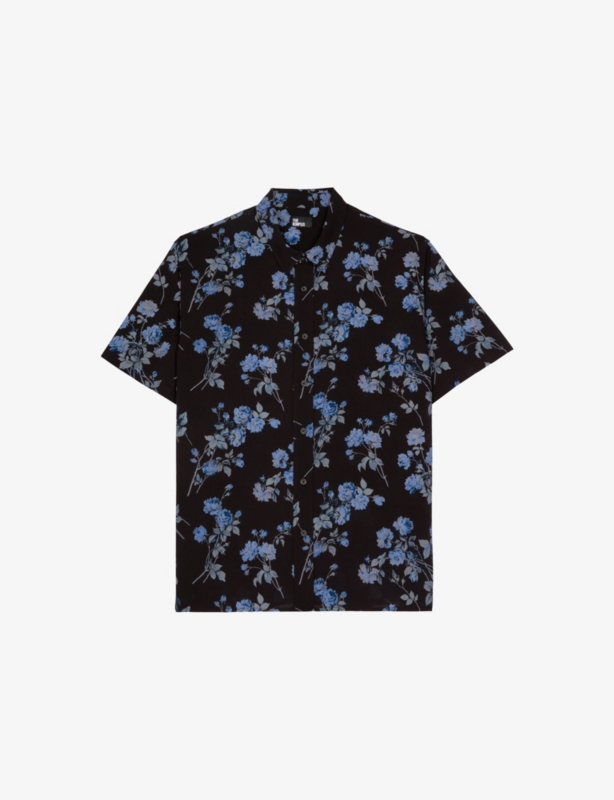 Floral-Print Short-Sleeve Woven Shirt