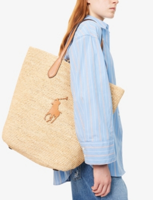 POLO RALPH LAUREN: Big Pony Raffia Large Tote Bag