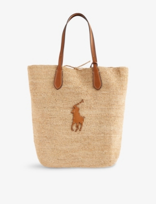 POLO RALPH LAUREN: Big Pony Raffia Large Tote Bag