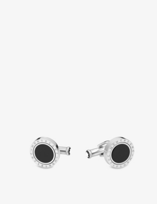MONTBLANC: Meisterstück Stainless-Steel And Onyx Cuff Links