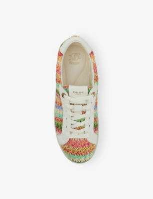 Dune Womens  Ellise Rainbow Woven Trainers In Multi Plain Synthetic