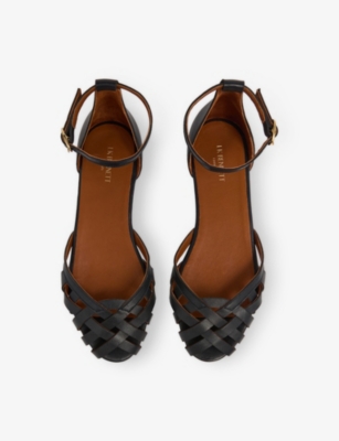 LK BENNETT: Bianca Plaited Leather Flats