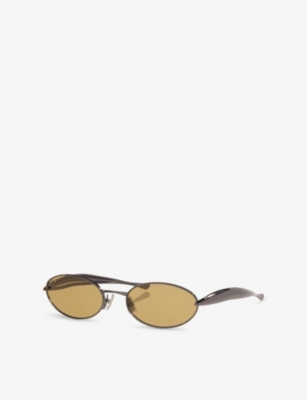 RALPH LAUREN HOME: BV1386S Sardine Oval-Frame Metal Sunglasses