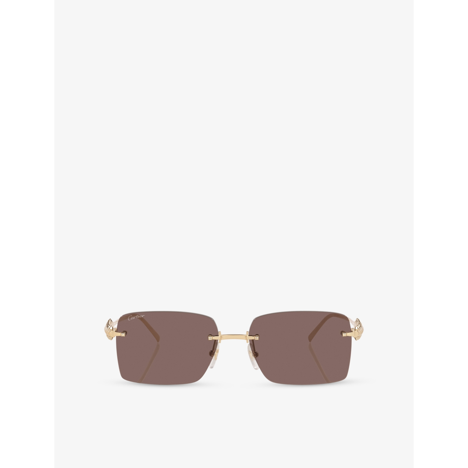 Cartier CT0545S Rectangle Rimless Metal Sunglasses