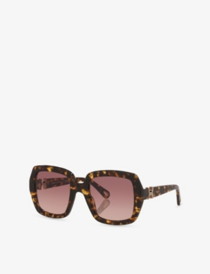 Chloé Womens Brown Ch0301s Square-frame Acetate Sunglasses In Brown