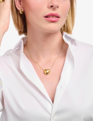 Thomas Sabo Womens Heart Pendant 18ct Yellow-gold Plated 925 Sterling Silver Necklace