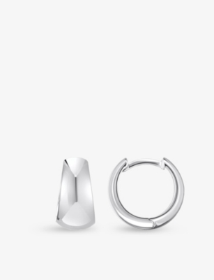 Thomas Sabo Womens Trapezoidal Chunky 925 Sterling Silver Hoop Earrings In Silver