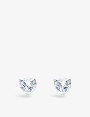 THOMAS SABO: Heart 925 Sterling-Silver and Cubic Zirconia Stud Earrings