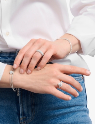 Thomas Sabo Womens Heart-shaped Halo 925 Sterling Silver And Cubic Zirconia Ring White In White