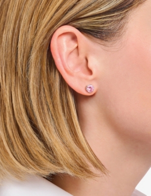 THOMAS SABO: Medium-Sized 925 Sterling Silver and Brilliant-Cut Cubic Zirconia Stud Earrings