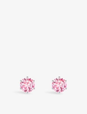 THOMAS SABO: Medium-Sized 925 Sterling Silver and Brilliant-Cut Cubic Zirconia Stud Earrings