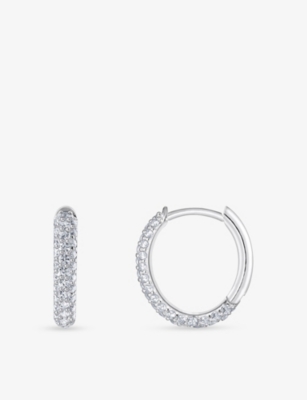 THOMAS SABO: Pavé 925 Sterling Silver and Cubic Zirconia Hoop Earrings