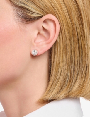 THOMAS SABO: Halo Sterling-Silver Cubic Zirconia Stud Earrings