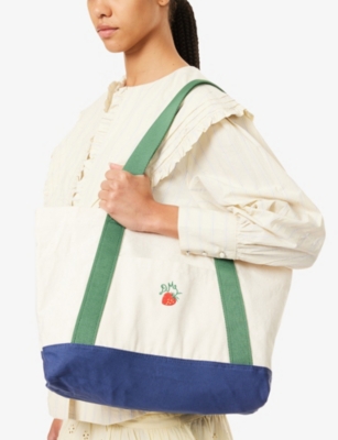Shop Damson Madder Womens Multi Strawberry Cotton Tote Bag