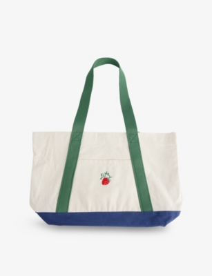 Shop Damson Madder Womens Multi Strawberry Cotton Tote Bag