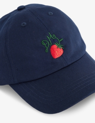 DAMSON MADDER: Strawberry-Embroidered Cotton Cap