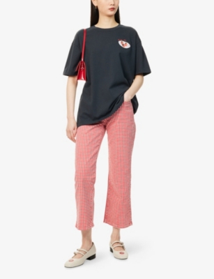 DAMSON MADDER: Ring For Room Service Graphic-Print Cotton-T-Shirt