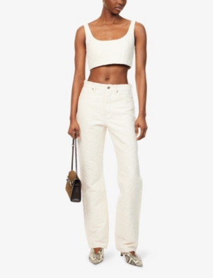 FRAME: The Jacquard Vertical Textured Cotton Jeans