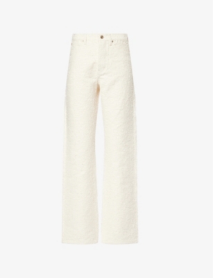 FRAME: The Jacquard Vertical Textured Cotton Jeans