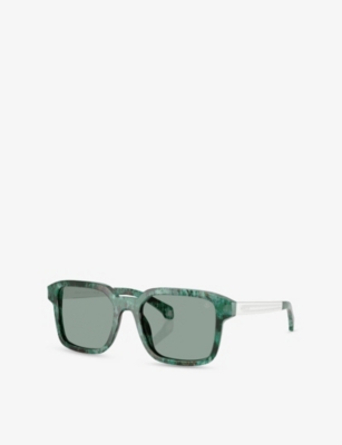 Moncler Womens Brown Me6006 Quaderna Square-frame Acetate Sunglasses In Brown