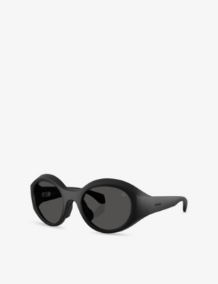 MONCLER WOMENS BLACK ME8005 FUTURO ROUND-FRAME PLASTIC SUNGLASSES 