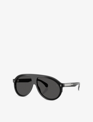 MONCLER WOMENS BLACK ME6001 FHAITE PILOT-FRAME ACETATE SUNGLASSES 