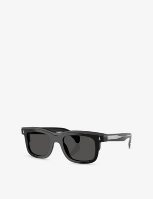 MONCLER WOMENS BLACK ME6004 CLARO SQUARE-FRAME ACETATE SUNGLASSES 