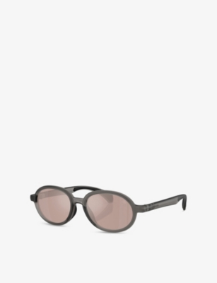 MONCLER WOMENS GREY ME8006 CAPRICE OVAL-FRAME INJECTED SUNGLASSES 
