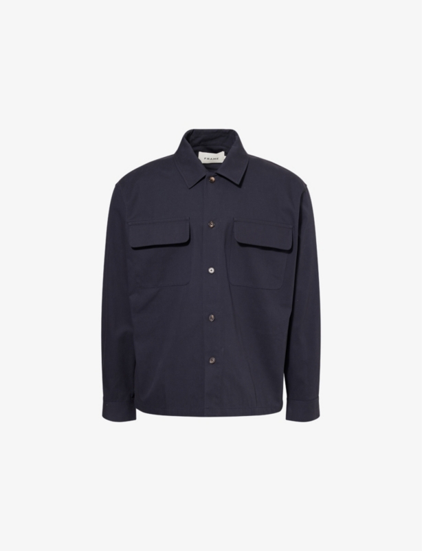 Two-Flap-Pockets Relaxed-Fit Cotton-Poplin Shirt