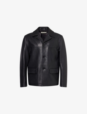 FRAME: Two-Flap-Pockets Relaxed-Fit Leather Jacket