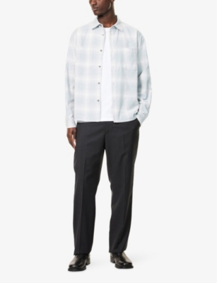 FRAME: Plaid Check-Print Cotton-Poplin Shirt