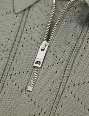 REISS: Spey Half-Zip Cotton-Blend Polo 3-9 Years