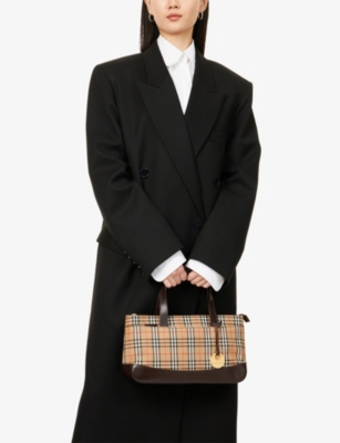 RESELFRIDGES: Pre-loved Burberry Haymarket Canvas Shoulder Bag
