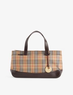 RESELFRIDGES: Pre-loved Burberry Haymarket Canvas Shoulder Bag