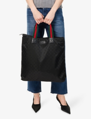 RESELFRIDGES: Pre-loved Gucci Canvas Web Tote Bag