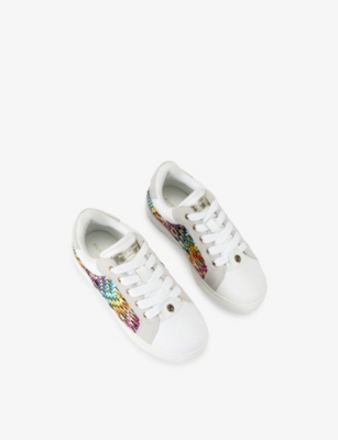 KURT GEIGER LONDON: Kids' Mini Kensington Cupsole Leather Low-Top Trainers