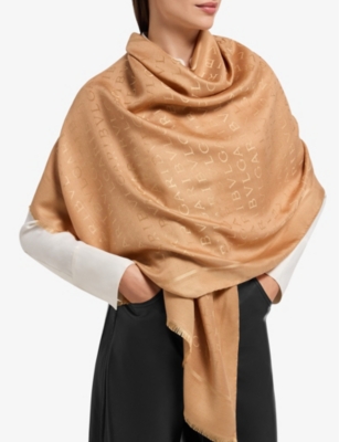BVLGARI: Lettere Maxi Silk and Wool-Blend Stole